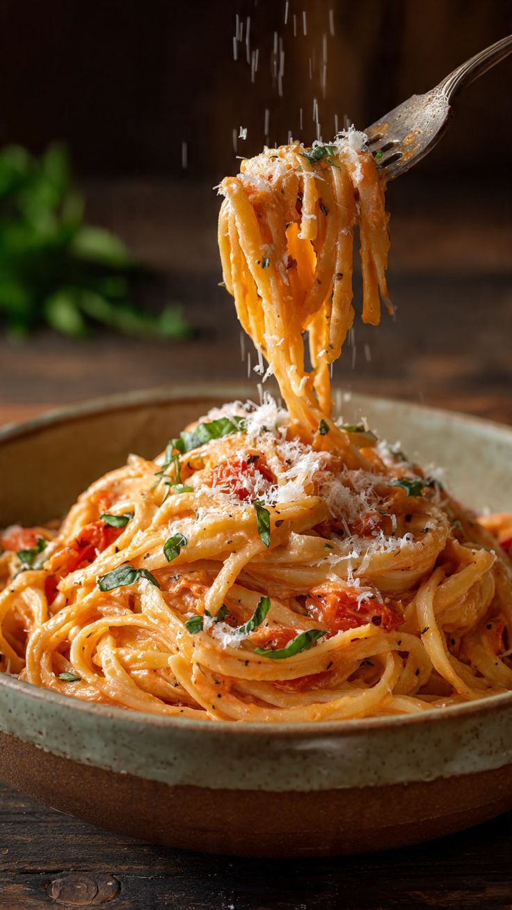 Creamy Tomato Basil Pasta dengan Aroma Basil Segar
